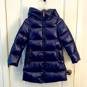 Save The Duck Millie Puffer Long Jacket - Navy - Size 8